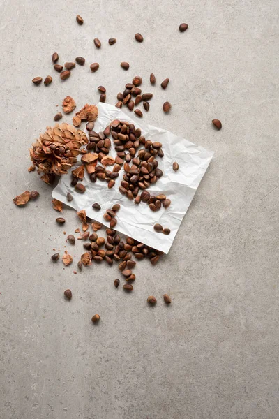 Siberian Fresh Pine Nuts Shell Healthy Organic Food — Stock Photo, Image