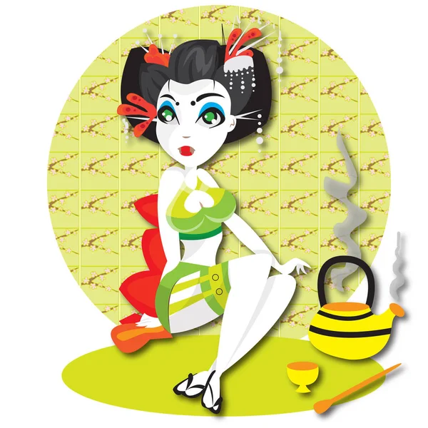 Geisha — Stockvector