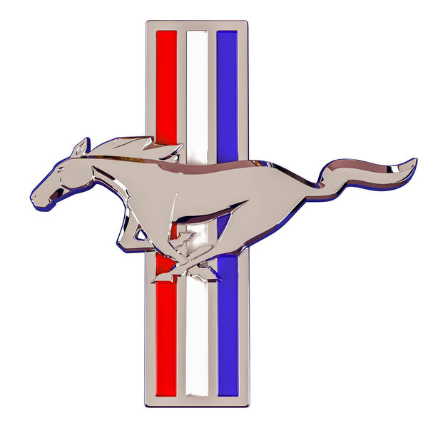 Уфа, Россия - 17 января 2020 года: 3D-рендеринг Ford Mustang
