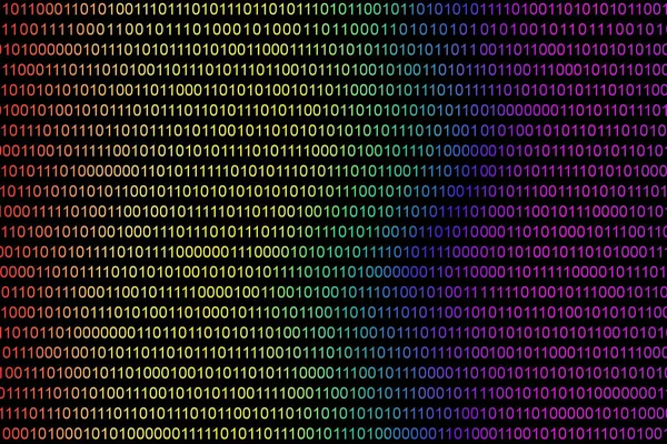 The matrix is digital color. Simulation of computer binary code. Illustration. — 스톡 사진