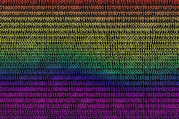 Számítógépes bináris kód szimulációja. Szimulációs számítógép bináris kód. Illusztráció. — Stock Fotó