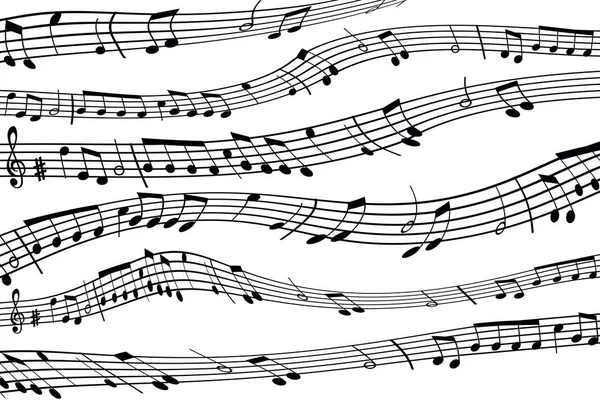 Twisted musical notes template. Illustration. — 图库照片