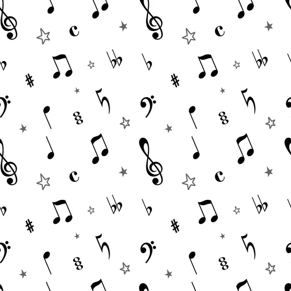 Fondo sin fisuras sobre un tema musical. Antecedentes del musical no — Vector de stock