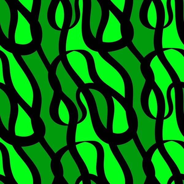 Seamless Pattern Bright Green Colors Intertwining Stripes Subject Seaweed Illustration — Stock Photo, Image