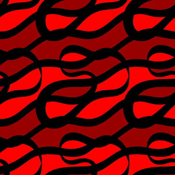 Patrón Sin Costuras Tiras Entrelazadas Tonos Rojos Oscuros Ilustración Vectorial — Vector de stock