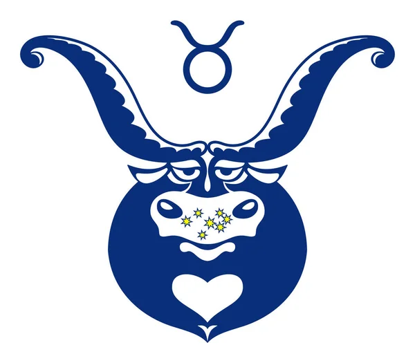 Sternzeichen Stier Niedlicher Stier Form Eines Astrologischen Symbols Des Sternbildes — Stockvektor