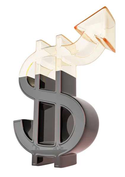 Σύμβολο Του Δολαρίου Είναι Σαν Ένα Γυάλινο Βάζο Γεμάτο Λάδι — Φωτογραφία Αρχείου