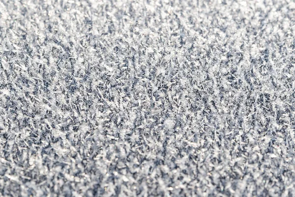 Winter Hintergrund Die Oberfläche Ist Mit Raureif Bedeckt Nahaufnahme Selektiver — Stockfoto