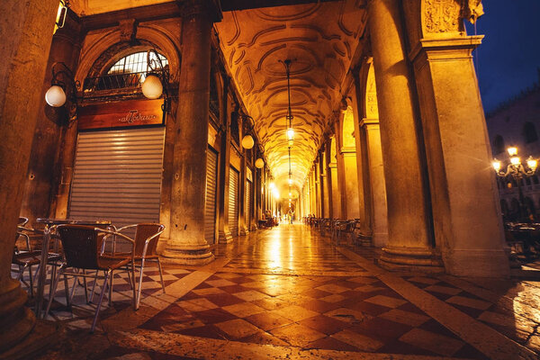 Италия, Венеция, Венеция, ночь ландшафтной архитектуры
