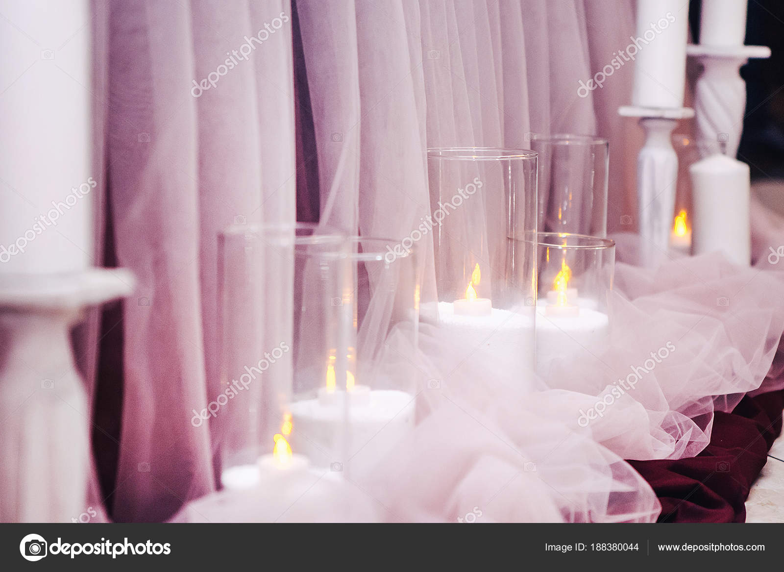 Candles Standing Table Floor Stock Photo C Style Photo 188380044