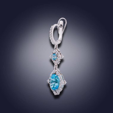 Küpe kolye ve mavi amazonite emaye tarafından kadınlar için kapalı