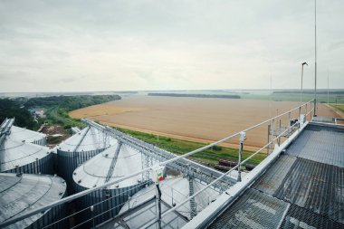 Gün batımında tarım sektöründe asansörler
