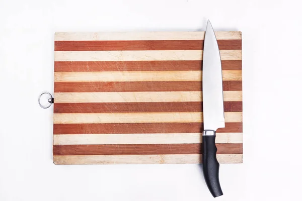 Nóż Deską Leży Kuchni — Zdjęcie stockowe