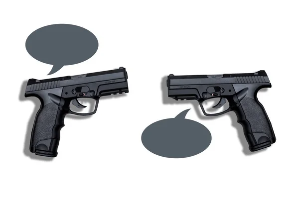 Due Pistole Stanno Parlando Tra Loro — Foto Stock