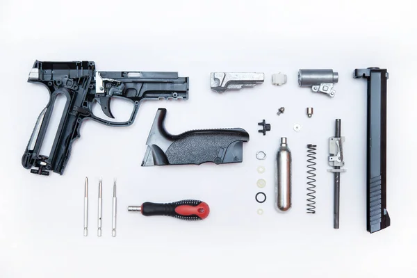 Riparazione Armi Tipo Pistola Smontata — Foto Stock