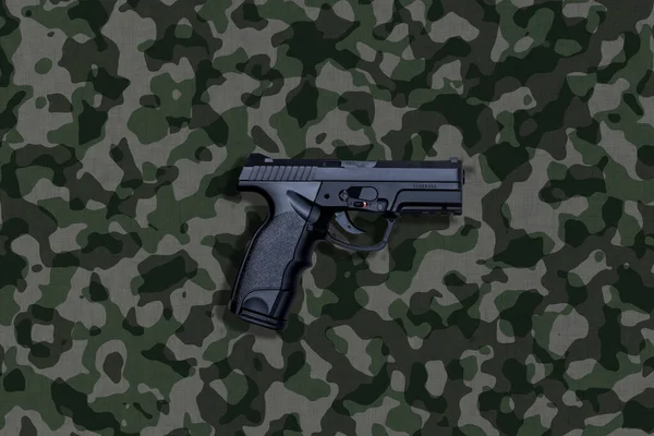 Pistola Trova Sfondo Mimetico — Foto Stock