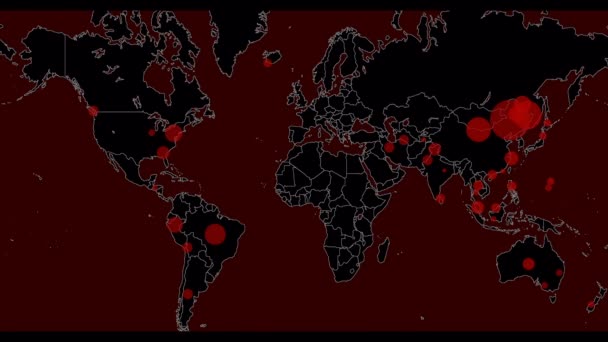 Het Probleem Van Hele Wereld Landen Waar Het Vreselijke Coronavirus — Stockvideo