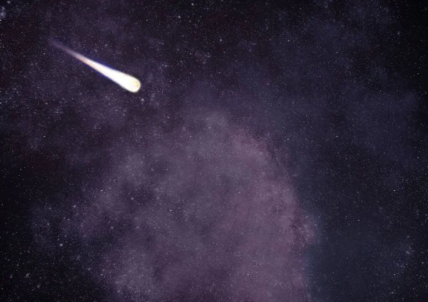 Asteroide Está Corriendo Alta Velocidad Dejando Una Marca — Foto de Stock