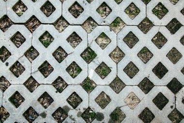 Gri arabalar için çimen kiremit dokusu