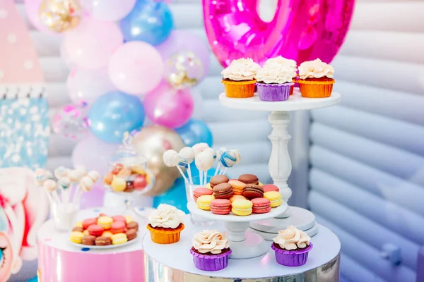 Sweet Table Stands Birthday — Stock Photo, Image
