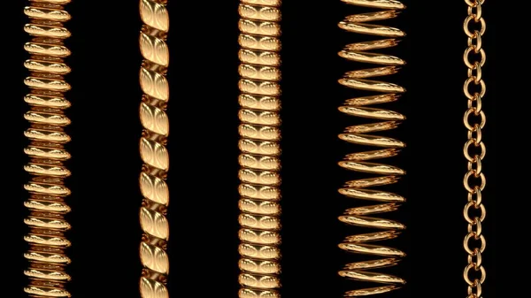 Conjunto de 5 peças de borda repetíveis em ouro . — Fotografia de Stock