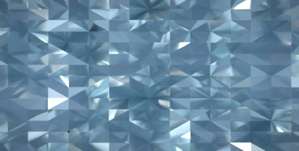 추상 예술입니다. 하늘색 거울 반사 3d 표면 렌더링 된 다각형. 배경, 배경 화면. — 스톡 사진
