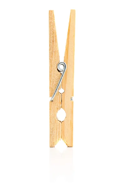 Enkele bruin houten wasknijper — Stockfoto