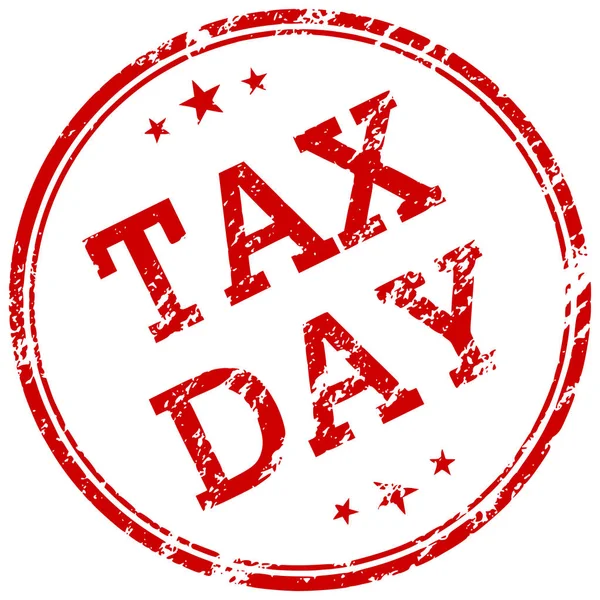 Tax day red rubber stamp — Stock Photo, Image