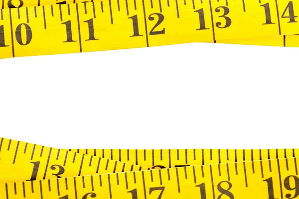 Yellow measurement tape border — Stock Photo, Image