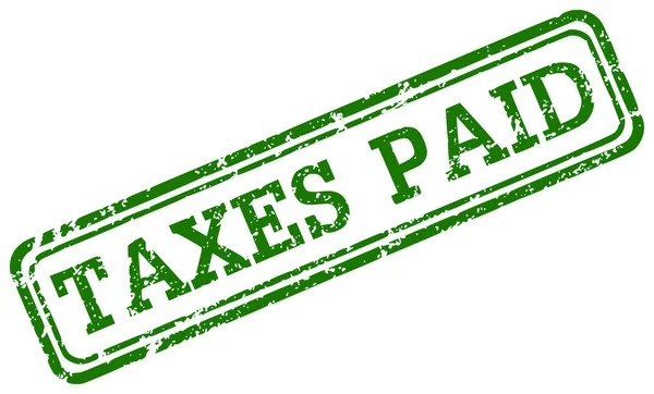 Taxes paid green rubber stamp — Stock Photo, Image