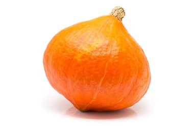 Beyaz zemin üzerine kırmızı hokkaido squash