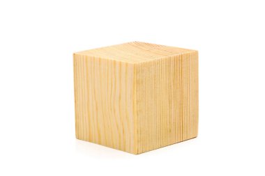Single wood cube piece clipart