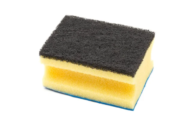 Nueva esponja de limpieza amarilla limpia no utilizada — Foto de Stock