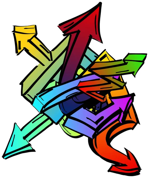 다채로운 낙서 화살표의 집합 — 스톡 사진