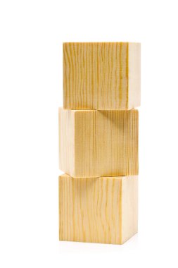 Kahverengi ahşap küpleri üst üste