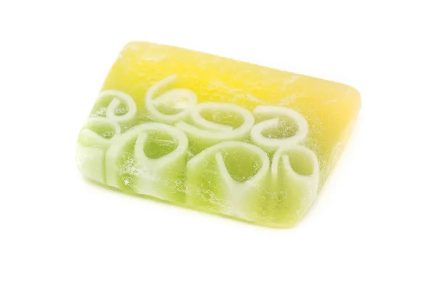 Handmade green natural soap bar — Stock Photo, Image