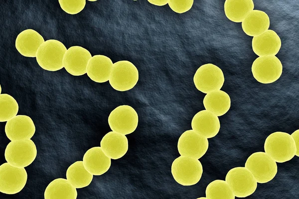Streptococcus bacterie microscopische weergave 3d illustratie — Stockfoto