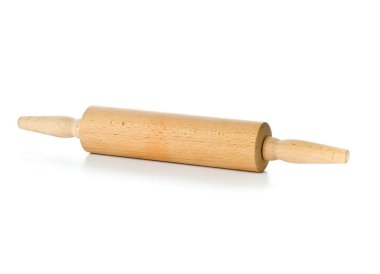 Ahşap oklava mutfak malzemesi üzerinde beyaz