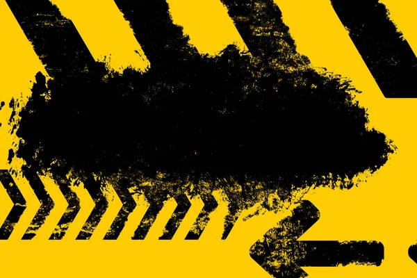 Grunge angustiado estrada amarela marcação paintbrush traço listras — Fotografia de Stock