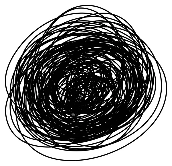 Chaotic hand drawn scribble sketch circle isolated — Stock Photo, Image
