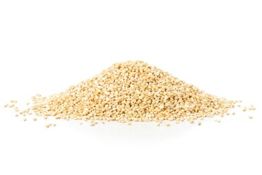 Çiğ, çiğ quinoa tohum yığını