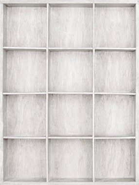 Boş ahşap beyaz boyalı tohum veya harf veya koleksiyon kutusu 