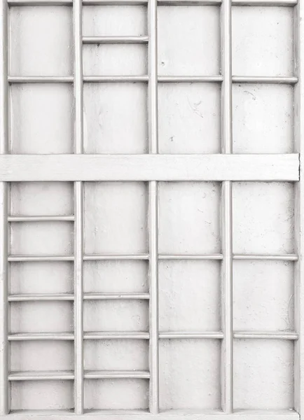 Vazio de madeira branco pintado semente ou letras ou caixa de colecionáveis — Fotografia de Stock