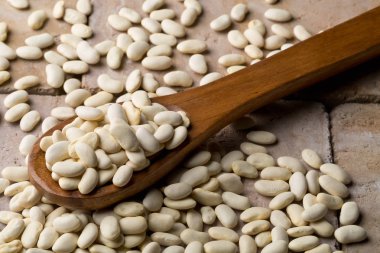 Tahta kaşık kuru fasulye baklagiller