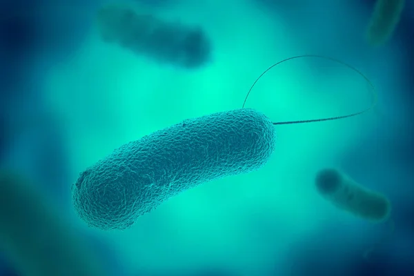 Bactéria Legionella com visão microscópica flagelar 3D ilustrat — Fotografia de Stock