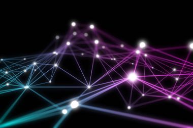 Renkli 3d tel kafes kafes ile parlayan bağlantı noktaları