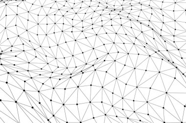 Siyah 3d düşük Poli tel kafes kafes - ağ veya siber Internet con