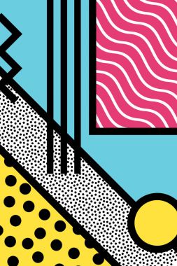 Soyut 80s memphis pop sanat tarzı grafikler