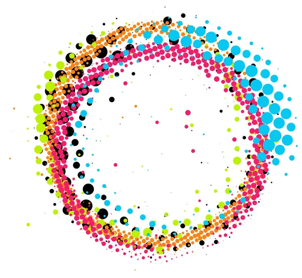 Abstracto colorido medio tono pincel remolino círculo aislado —  Fotos de Stock