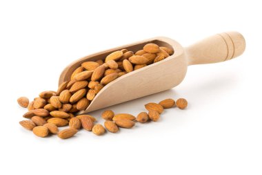 Ahşap Kepçe kabuklu badem çekirdek yığını